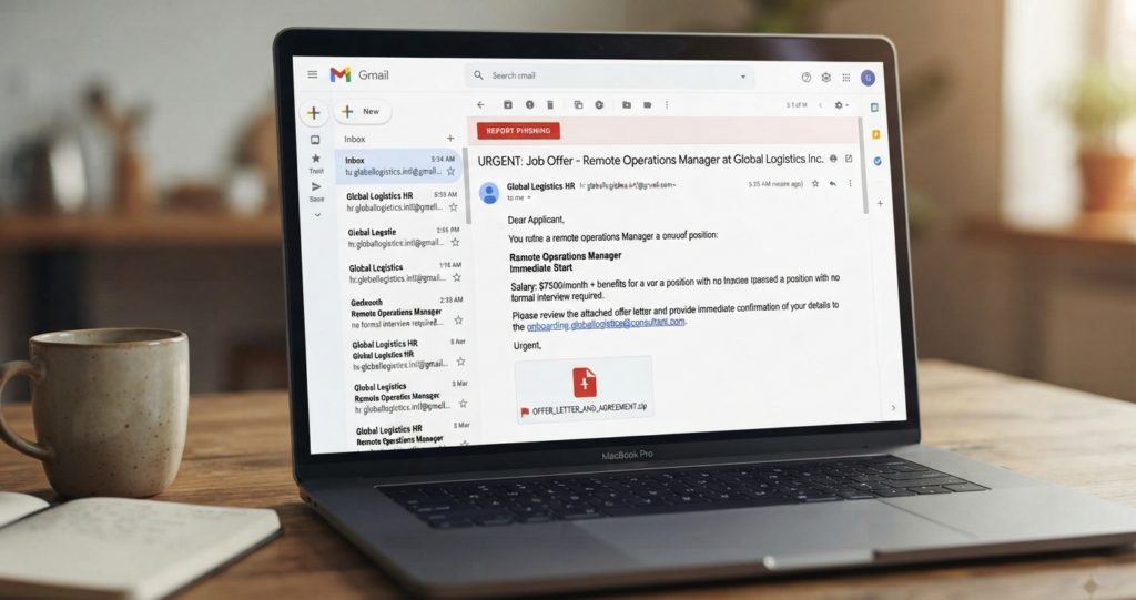 Fake Job Offer Email Screenshot