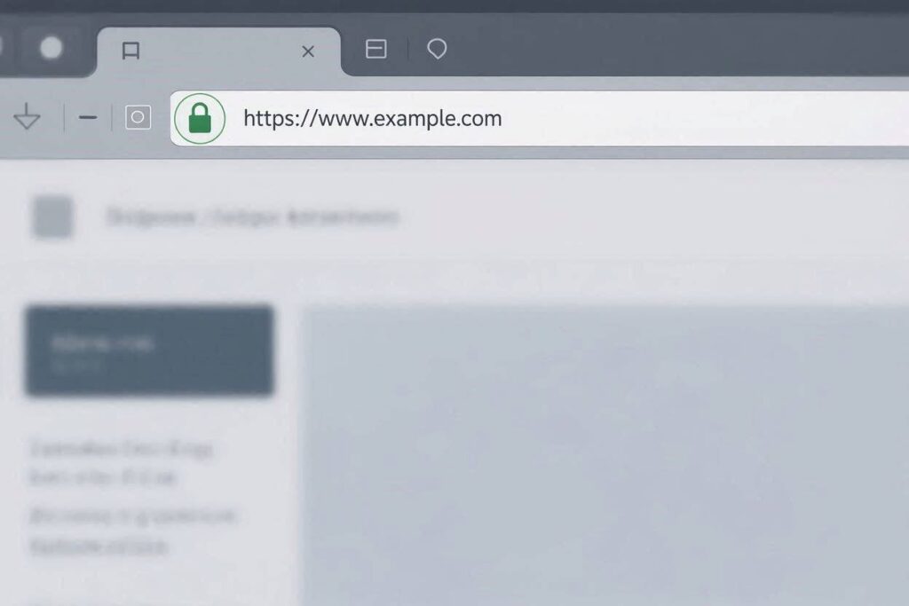 HTTPS padlock and secure website address in a web browser.
