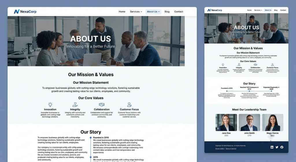 About Page Screenshot