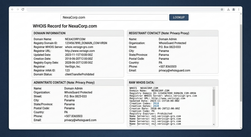 WHOIS Lookup Example